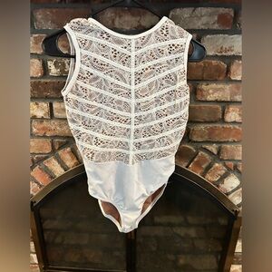 Elegant White Lace Kids leotard